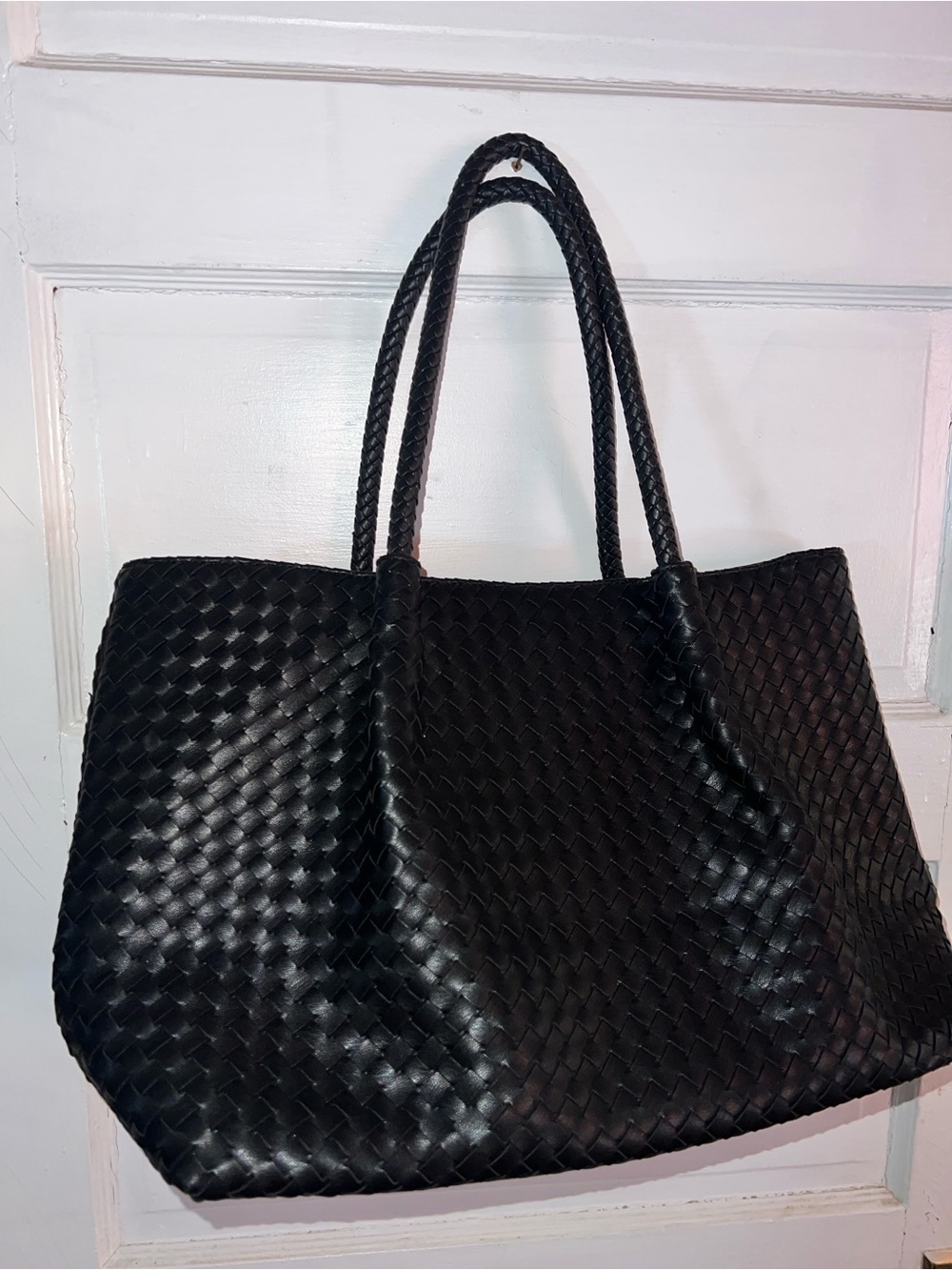 Classic LULU DHARMA - Black Woven Tote Bag O/S